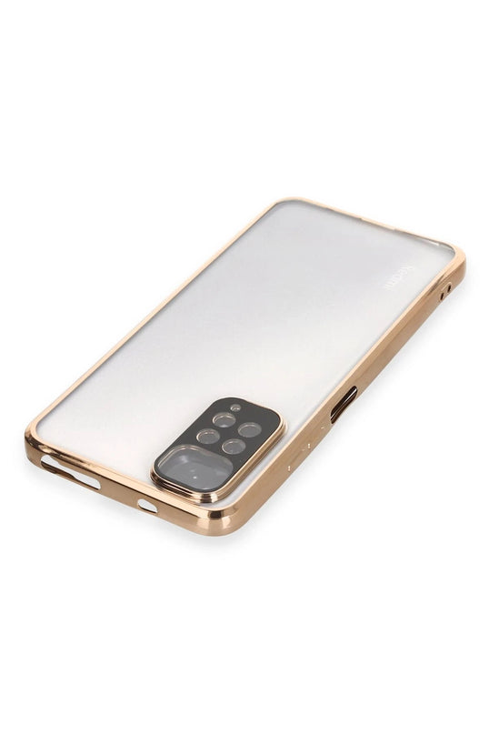 Xiaomi Redmi Note 11 Razer Lensli Silikon Kılıf - Gold 3