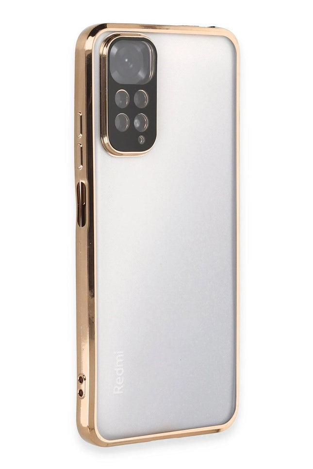 Xiaomi Redmi Note 11 Razer Lensli Silikon Kılıf - Gold