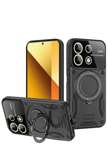 Xiaomi Redmi Note 13 4G Joy Lens Standlı Kapak Kılıf - Siyah
