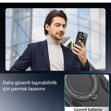 Xiaomi Redmi Note 13 4G Joy Lens Standlı Kapak Kılıf - Lacivert 5