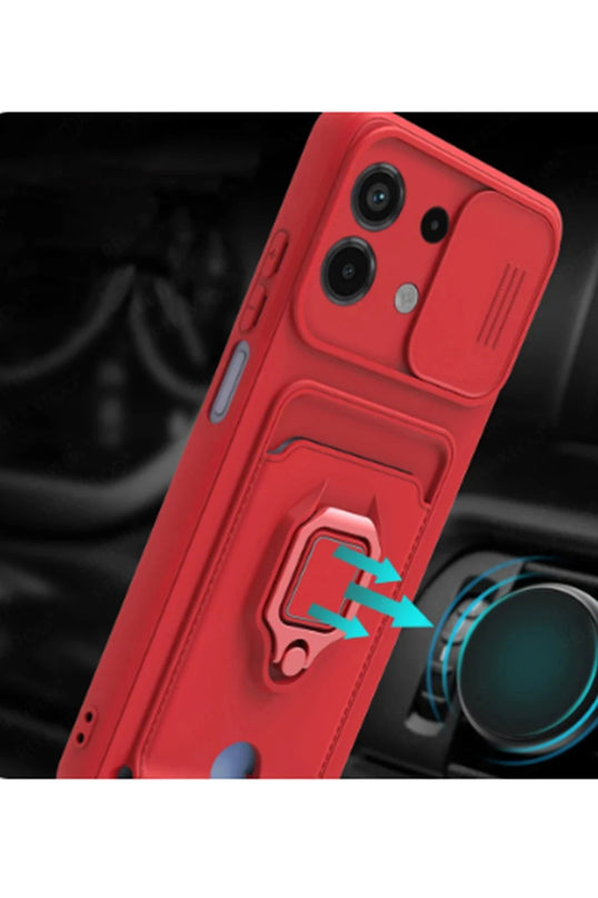 Xiaomi Redmi Note 13 4G Zuma Kartvizitli Yüzüklü Silikon Kılıf - Pembe 3