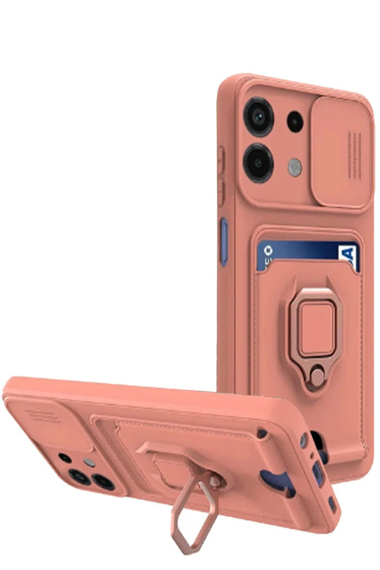 Xiaomi Redmi Note 13 4G Zuma Kartvizitli Yüzüklü Silikon Kılıf - Pembe