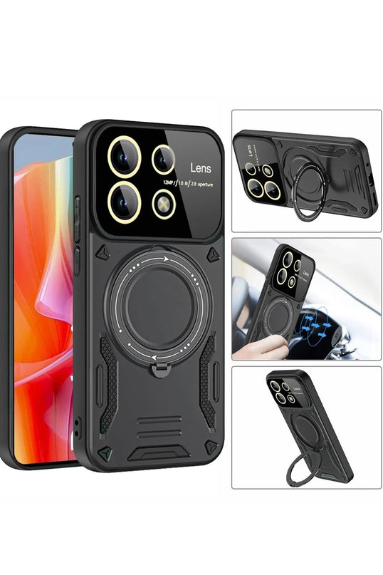Xiaomi Redmi Note 13 Pro 4G Joy Lens Standlı Kapak Kılıf - Kırmızı 3