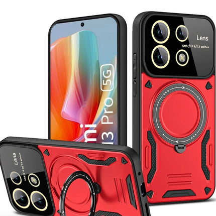 Xiaomi Redmi Note 13 Pro 4G Joy Lens Standlı Kapak Kılıf - Kırmızı