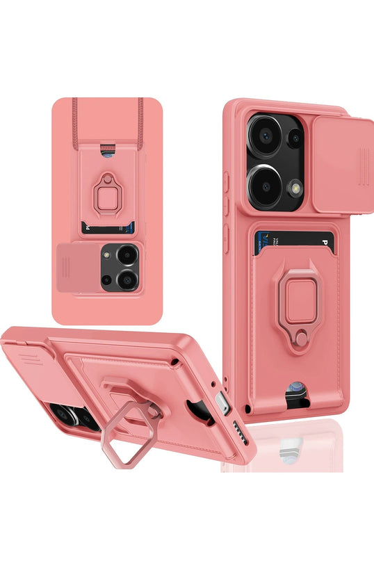 Xiaomi Redmi Note 13 Pro 4G Zuma Kartvizitli Yüzüklü Silikon Kılıf - Pembe