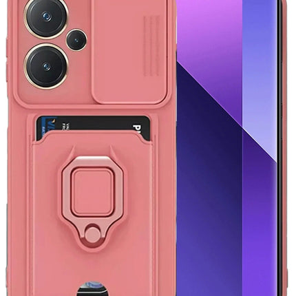 Xiaomi Redmi Note 13 Pro Plus Zuma Kartvizitli Yüzüklü Silikon Kılıf - Pembe