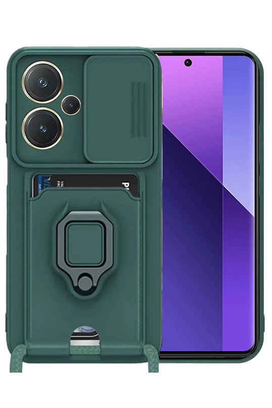 Xiaomi Redmi Note 13 Pro Plus Zuma Kartvizitli Yüzüklü Silikon Kılıf - Yeşil