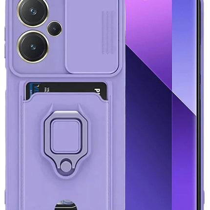 Xiaomi Redmi Note 13 Pro Plus Zuma Kartvizitli Yüzüklü Silikon Kılıf - Lila