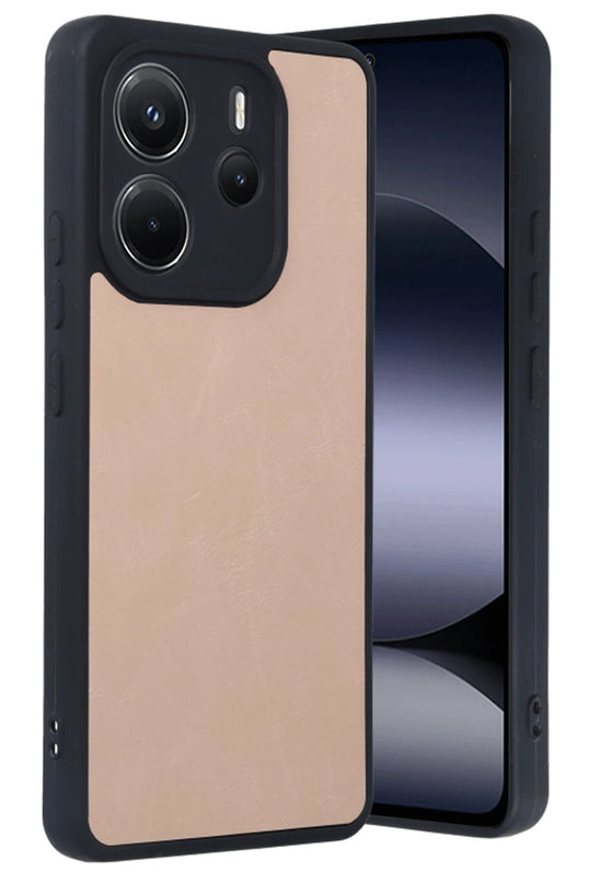 Xiaomi Redmi Note 14 4G Aras Deri Kapak Kılıf - Pudra