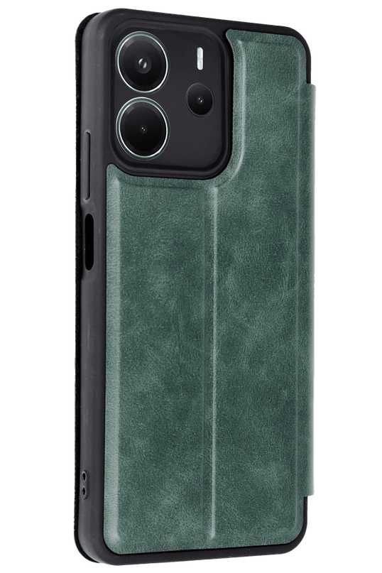 Xiaomi Redmi Note 14 4G Flip Cover Kılıf - Koyu Yeşil 2
