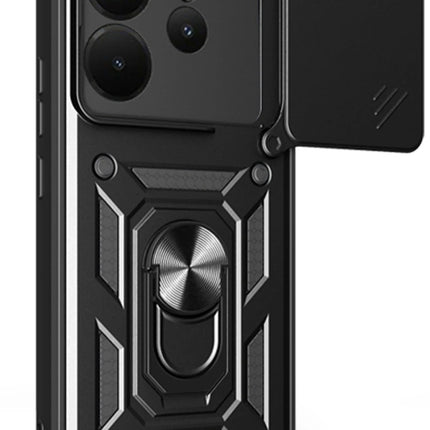 Xiaomi Redmi Note 14 4G Pars Lens Yüzüklü Silikon Kılıf - Siyah 2