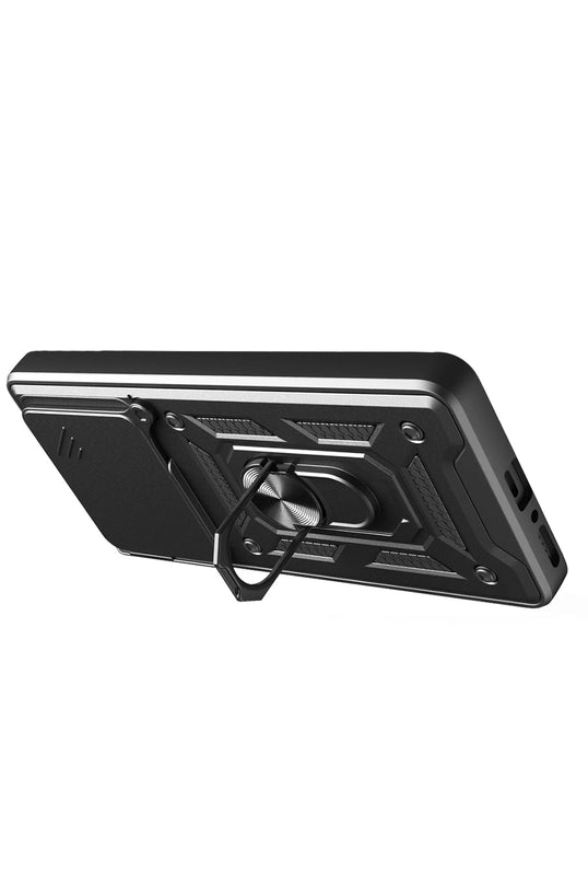 Xiaomi Redmi Note 14 4G Pars Lens Yüzüklü Silikon Kılıf - Siyah 3