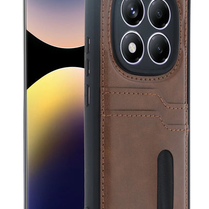 Xiaomi Redmi Note 14 Pro 4G Sara Kartvizitli Deri Kılıf - Taba 3
