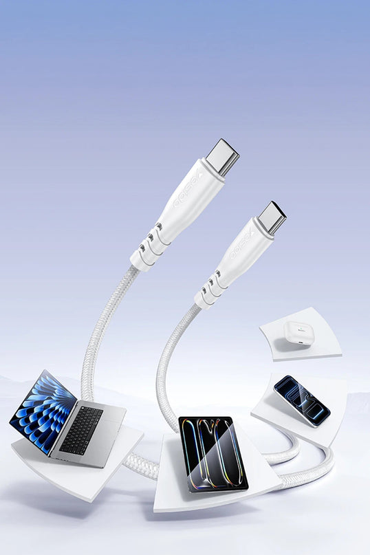YC109 45W Çift Type-C Çıkışlı ve 1M Type-C to Type-C Kablolu PD Şarj Cihazı 6