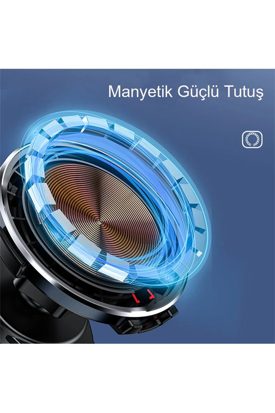 C131 Izgara Klipsli 15W Kablosuz Şarjlı Magsafe Araç Tutucu 7