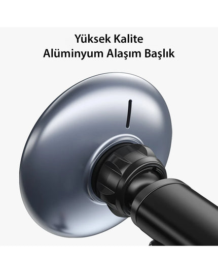 C132 15W Kablosuz Şarjlı Mıknatıslı Vantuzlu Ayarlanabilir Magsafe Araç Tutucu 9