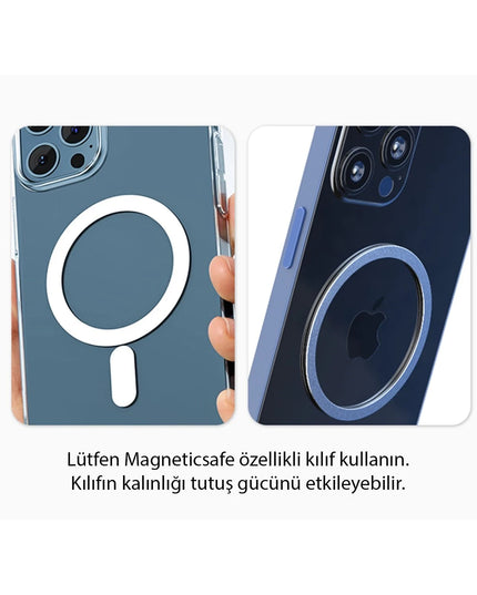 C132 15W Kablosuz Şarjlı Mıknatıslı Vantuzlu Ayarlanabilir Magsafe Araç Tutucu 8