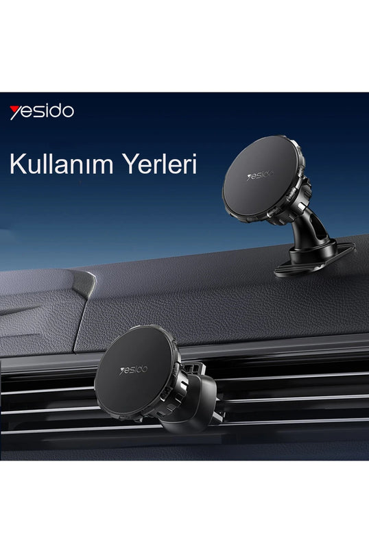 C153 2in1 Izgara Klipsli ve Yapışkanlı 360 Derece Ayarlanabilir Manyetik Magsafe Araç Tutucu 4