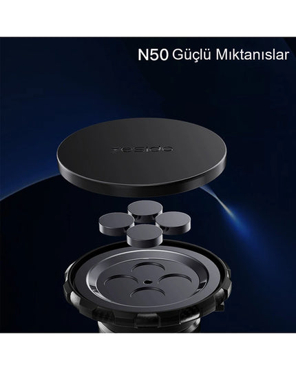 C153 2in1 Izgara Klipsli ve Yapışkanlı 360 Derece Ayarlanabilir Manyetik Magsafe Araç Tutucu 5