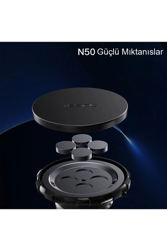 C153 2in1 Izgara Klipsli ve Yapışkanlı 360 Derece Ayarlanabilir Manyetik Magsafe Araç Tutucu 5
