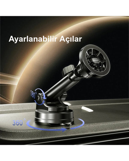 C158 2in1 Izgara Klipsli ve Vantuzlu 360 Derece Ayarlanabilir Manyetik Magsafe Araç Tutucu 7