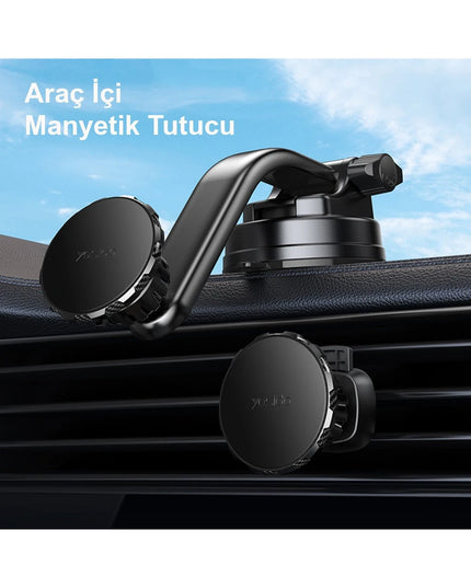 C159 2in1 Izgara Klipsli ve Yapışkanlı 360 Derece Ayarlanabilir Manyetik Magsafe Araç Tutucu 4