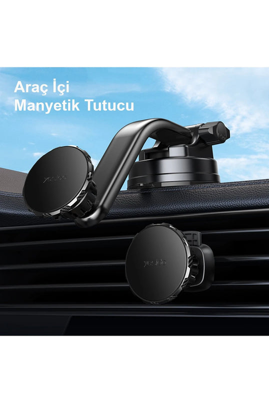 C159 2in1 Izgara Klipsli ve Yapışkanlı 360 Derece Ayarlanabilir Manyetik Magsafe Araç Tutucu 4