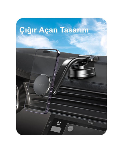 C159 2in1 Izgara Klipsli ve Yapışkanlı 360 Derece Ayarlanabilir Manyetik Magsafe Araç Tutucu 5