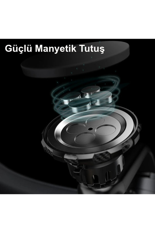 C159 2in1 Izgara Klipsli ve Yapışkanlı 360 Derece Ayarlanabilir Manyetik Magsafe Araç Tutucu 6