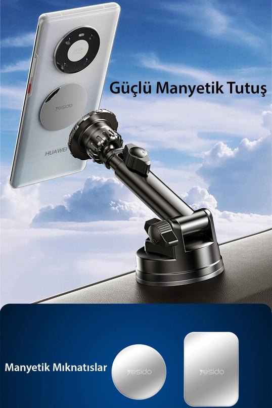 C160 360 Derece Ayarlanabilir Vantuzlu Manyetik Magsafe Araç Tutucu 6