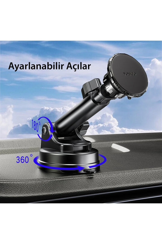 C160 360 Derece Ayarlanabilir Vantuzlu Manyetik Magsafe Araç Tutucu 8