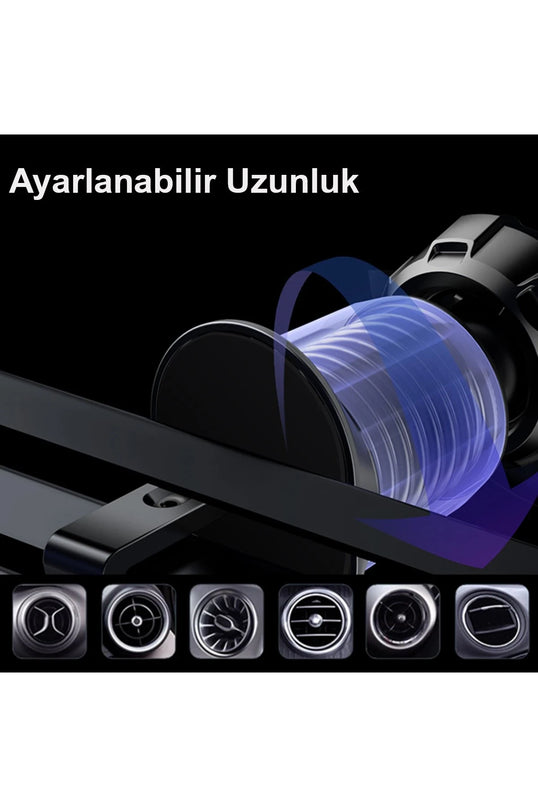 C190 Izgara Klipsli 15W Kablosuz Şarjlı Magsafe Araç Tutucu 7