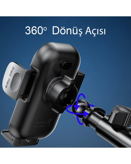 C197 2in1 Izgara Klipsli ve Yapışkanlı 360 Derece Ayarlanabilir Cam Yüzeyli 15W Kablosuz Şarjlı Araç Tutucu 6