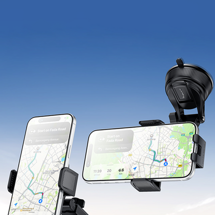 C279 360 Dönebilen Cam Panelli Vakumlu Araç Tutucu 6