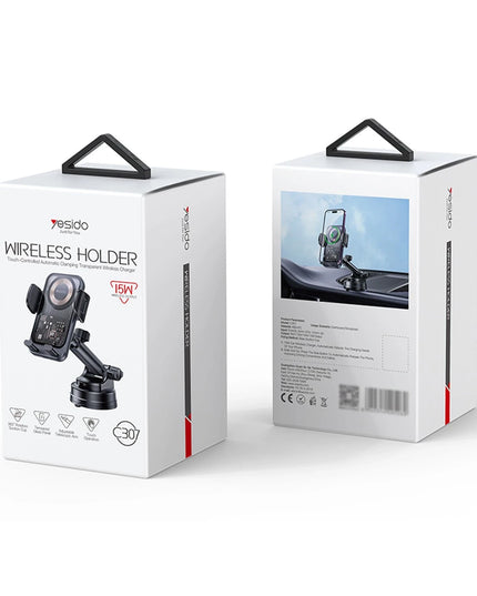C307 Yapışkanlı 360 Derece Ayarlanabilir Cam Yüzeyli 15W Kablosuz Şarjlı Magsafe Araç Tutucu 6