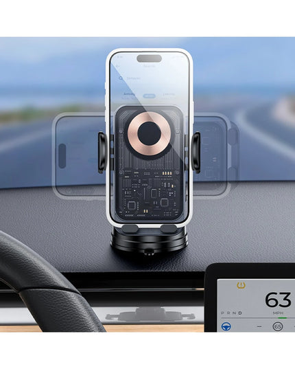 C307 Yapışkanlı 360 Derece Ayarlanabilir Cam Yüzeyli 15W Kablosuz Şarjlı Magsafe Araç Tutucu 5