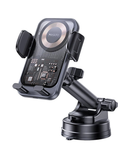 C307 Yapışkanlı 360 Derece Ayarlanabilir Cam Yüzeyli 15W Kablosuz Şarjlı Magsafe Araç Tutucu