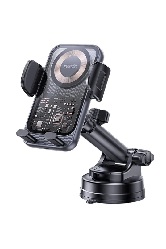 C307 Yapışkanlı 360 Derece Ayarlanabilir Cam Yüzeyli 15W Kablosuz Şarjlı Magsafe Araç Tutucu