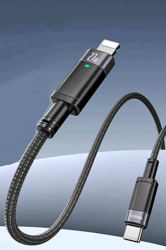 CA159 1.2M 27W Type-C to Lightning Otomatik Şarj Kesme Özellikli PD Hızlı Şarj Kablosu 2