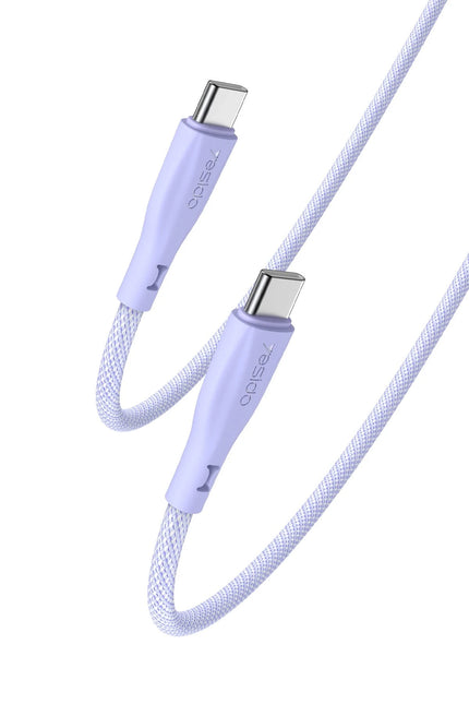 CA168 1.2M 60W Type-C to Type-C PD Hızlı Şarj Kablosu - Mor