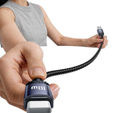 CA204C 18W Örgü USB-A to USB-C Data ve Şarj Kablosu 3