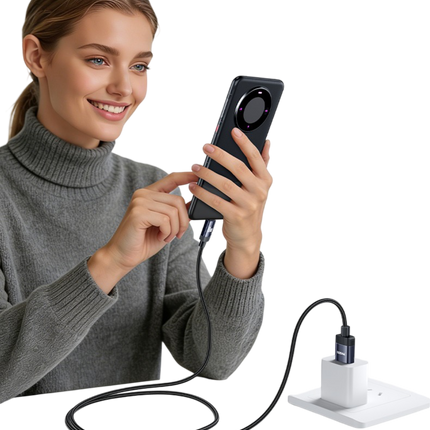 CA204C 18W Örgü USB-A to USB-C Data ve Şarj Kablosu 4