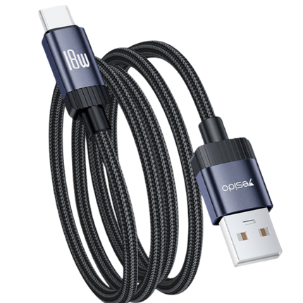 CA204C 18W Örgü USB-A to USB-C Data ve Şarj Kablosu 2