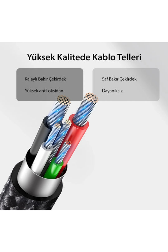 CA74 1.2M 2.4A Hasırlı Usb to Lightning Hızlı Şarj Kablosu 6
