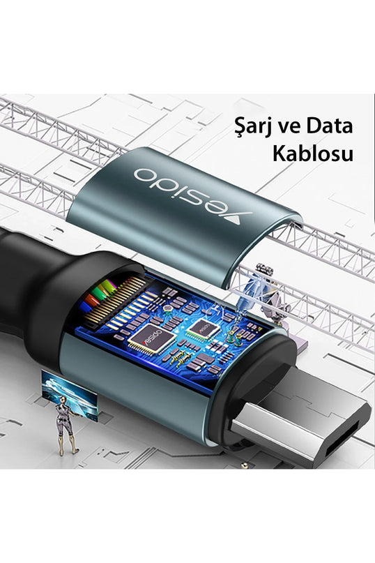 CA74 1.2M 2.4A Hasırlı Usb to Lightning Hızlı Şarj Kablosu 5