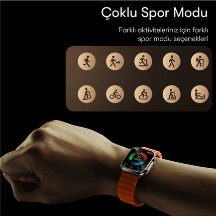 IO19 2 inç IP68 Su Geçirmez Konuşmalı Akıllı Saat 8