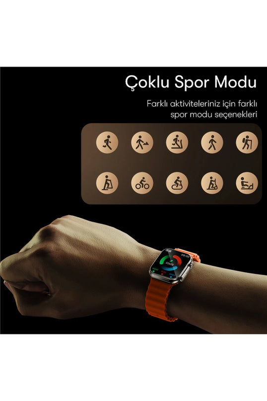 IO19 2 inç IP68 Su Geçirmez Konuşmalı Akıllı Saat 8