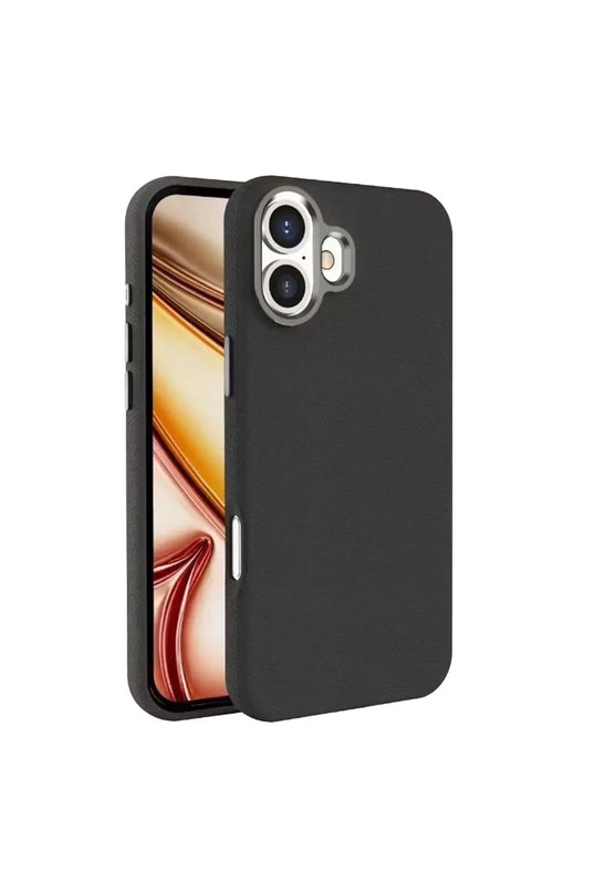 iPhone 16 Plus PC09 Elegance Deri Magsafe Kapak Kılıf - Siyah