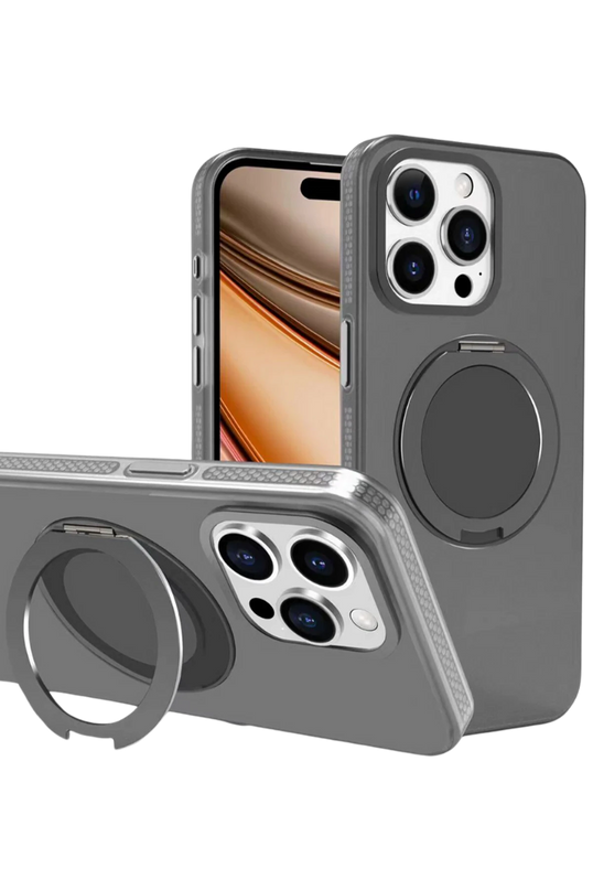 iPhone 16 Pro Max PC17 Roza Magsafe Standlı Kapak Kılıf - Siyah