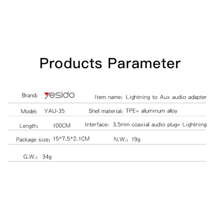 YAU35 Lightning to Aux Kablo 1M 10
